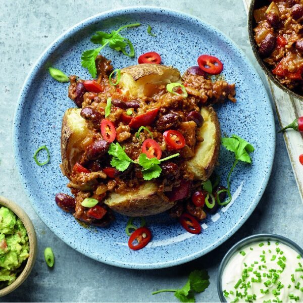 Chilli loaded baked potato, a recipe from the OT Training recipe book